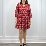 The Tory Dress - Ribbon Bouquet Red