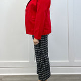 Faux Double Breasted Blazer - Tango Red