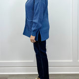 Parker Waffle Knit Cardigan - Dusty Blue Sweaters Zenana