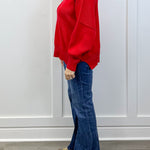 Wine Kiss Ribbed Sweater - Ruby Sweaters Zenana