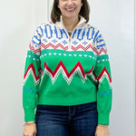 Alpine Joy Zip Sweater - Bright Green Sweaters &Merci