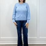 Pom Pom Sweater - Sky Sweaters Umgee