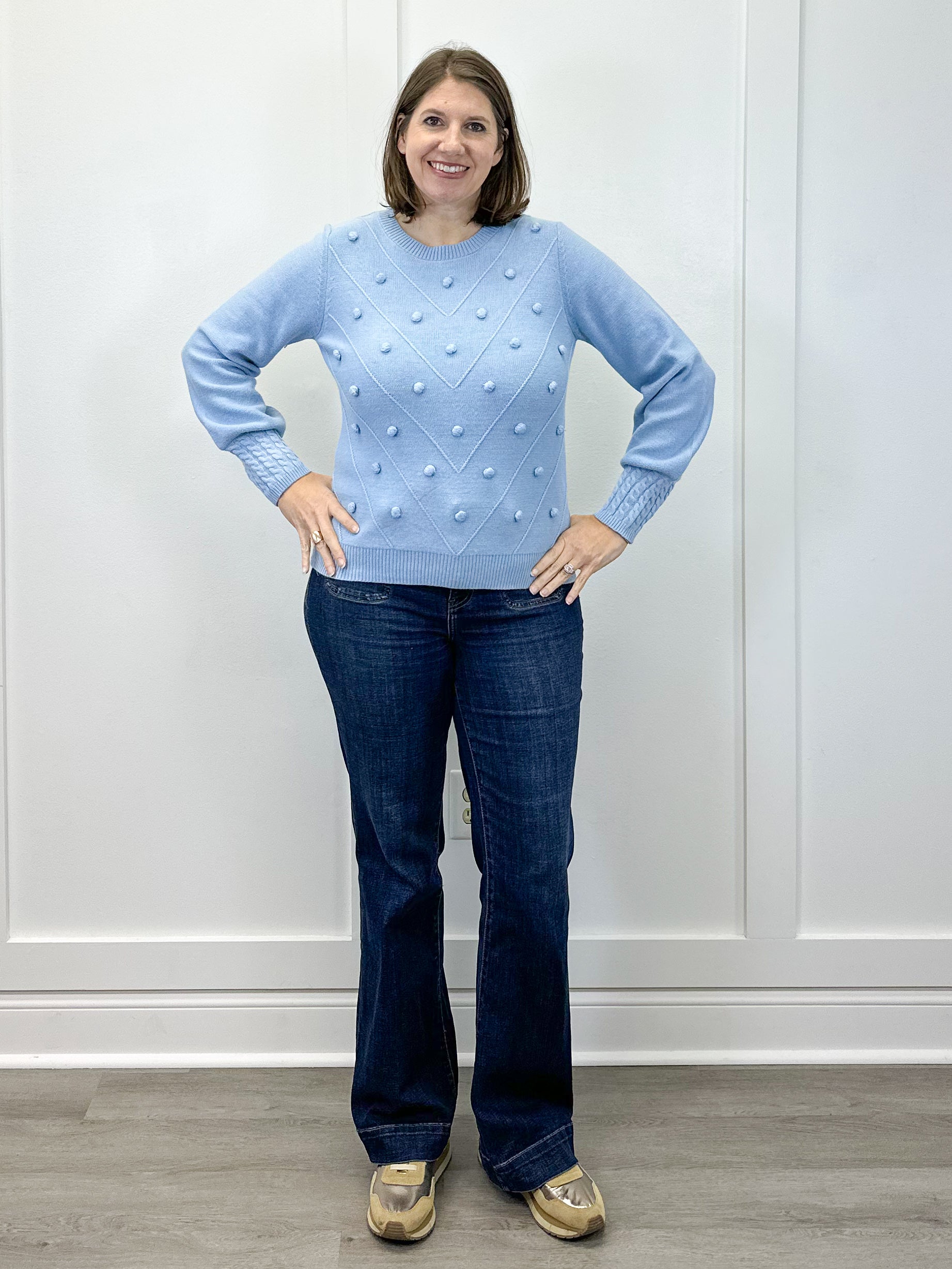 Pom Pom Sweater - Sky Sweaters Umgee