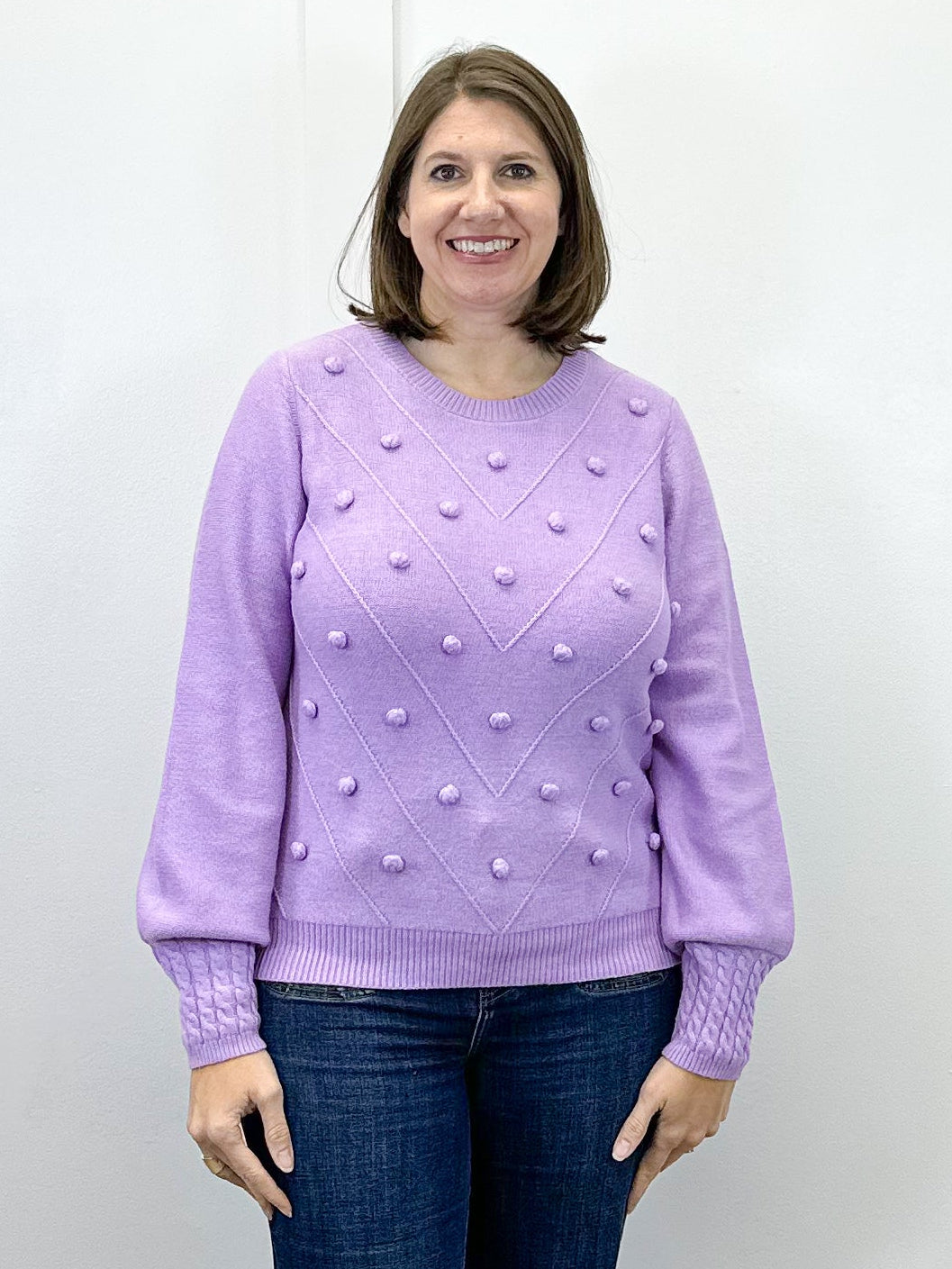 Pom Pom Sweater - Lilac