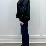 Electric Leopard Blouse - Black Tops Umgee