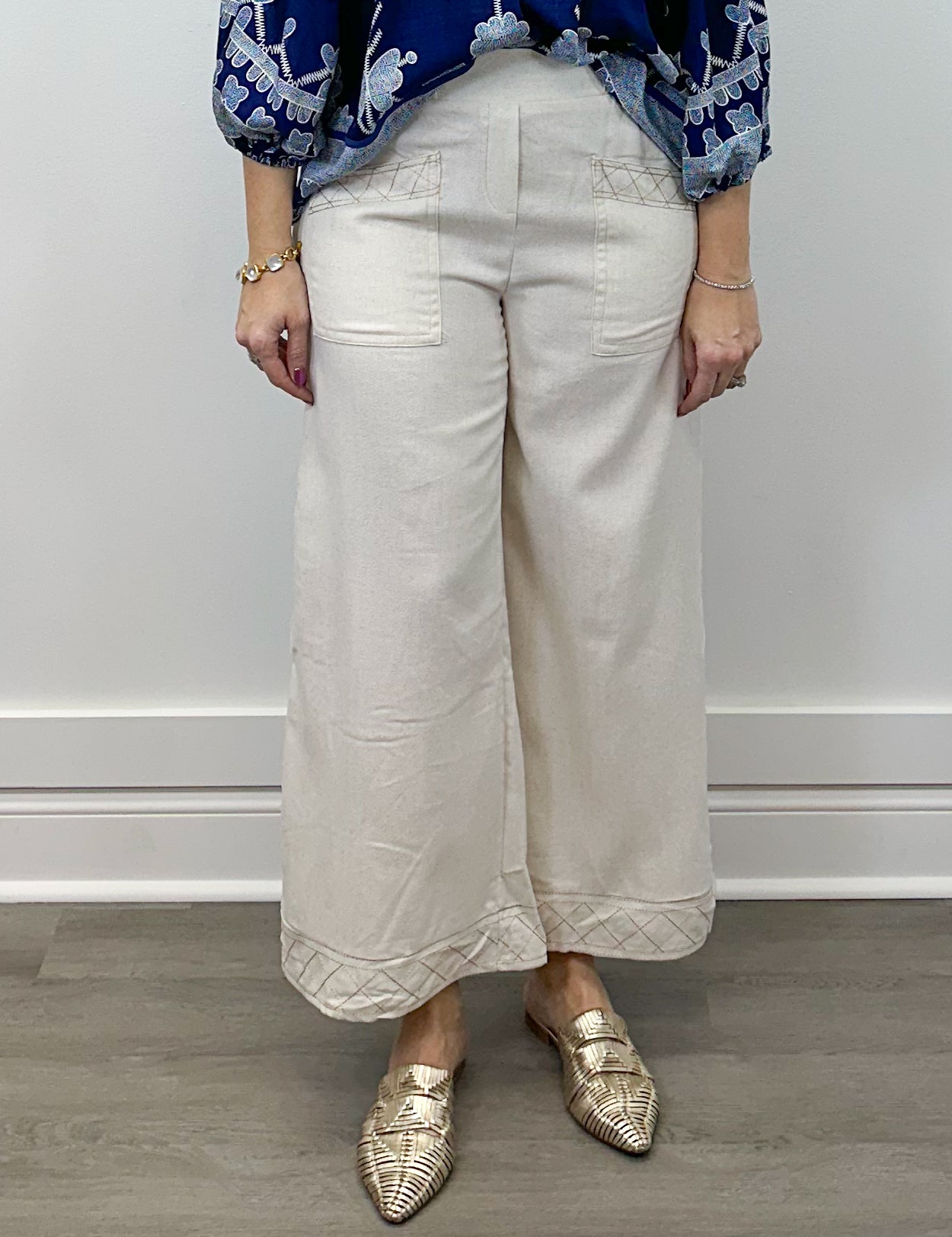 Soft Line Pull On Pant - Oatmeal Pants Umgee