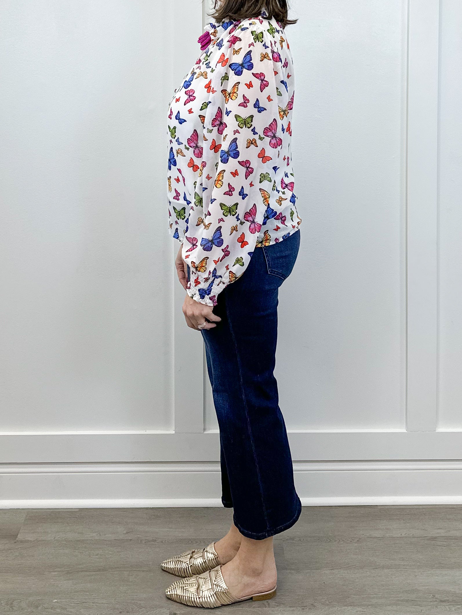 Bess Butterfly Long Sleeve Blouse Tops Sugarlips