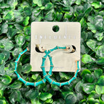 Bamboo Enamel Hoops - Turquoise Earrings Sugar Babies Children's Boutique/Meg's Shoppe