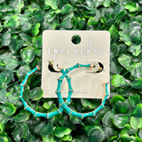 Bamboo Enamel Hoops - Turquoise Earrings Sugar Babies Children's Boutique/Meg's Shoppe