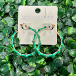 Bamboo Enamel Hoops - Green Earrings Sugar Babies Children's Boutique/Meg's Shoppe