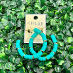 Stacked Disk Hoop - Teal Earrings Sugar Babies Children's Boutique/Meg's Shoppe