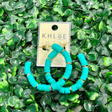Stacked Disk Hoop - Teal Earrings Sugar Babies Children's Boutique/Meg's Shoppe