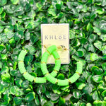 Stacked Disk Hoop - Lt. Green Earrings Sugar Babies Children's Boutique/Meg's Shoppe