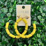 Stacked Disk Hoop - Yellow Earrings Sugar Babies Children's Boutique/Meg's Shoppe