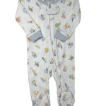 Blue ABC Baby Pima Zipper Footie Baby Sleepwear Baby Loren   