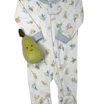 Blue ABC Baby Pima Zipper Footie Baby Sleepwear Baby Loren   