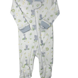 Blue Safari Baby Pima Zipper Footie Baby Sleepwear Baby Loren   
