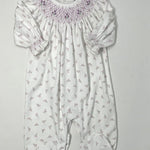 Joy Floral Hand Smocked Bishop Footie Baby Sleepwear Baby Loren   