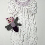 Joy Floral Hand Smocked Bishop Footie Baby Sleepwear Baby Loren   