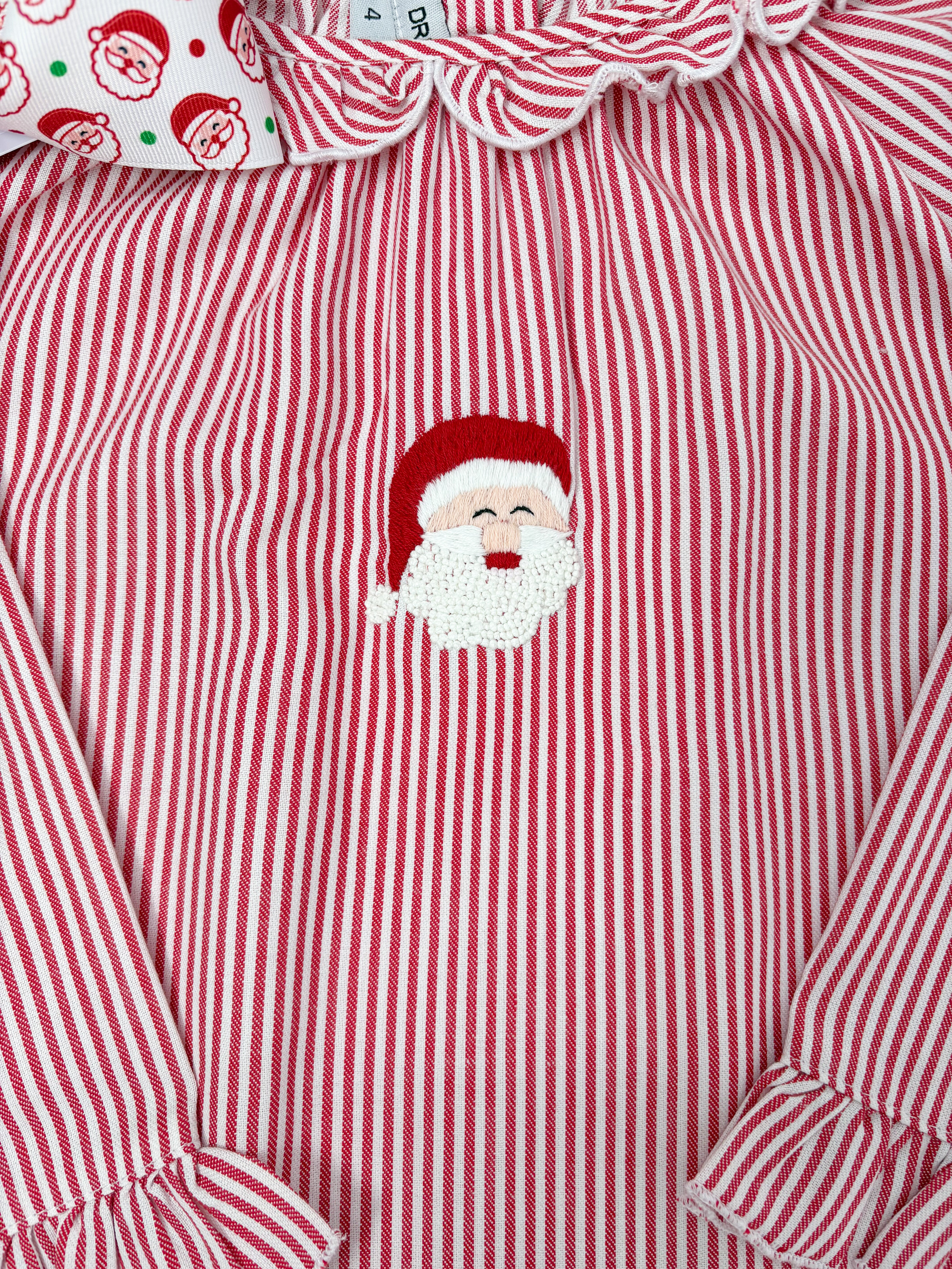 Embroidered Santa Striped Gown Kids Pajamas Sweet Dreams