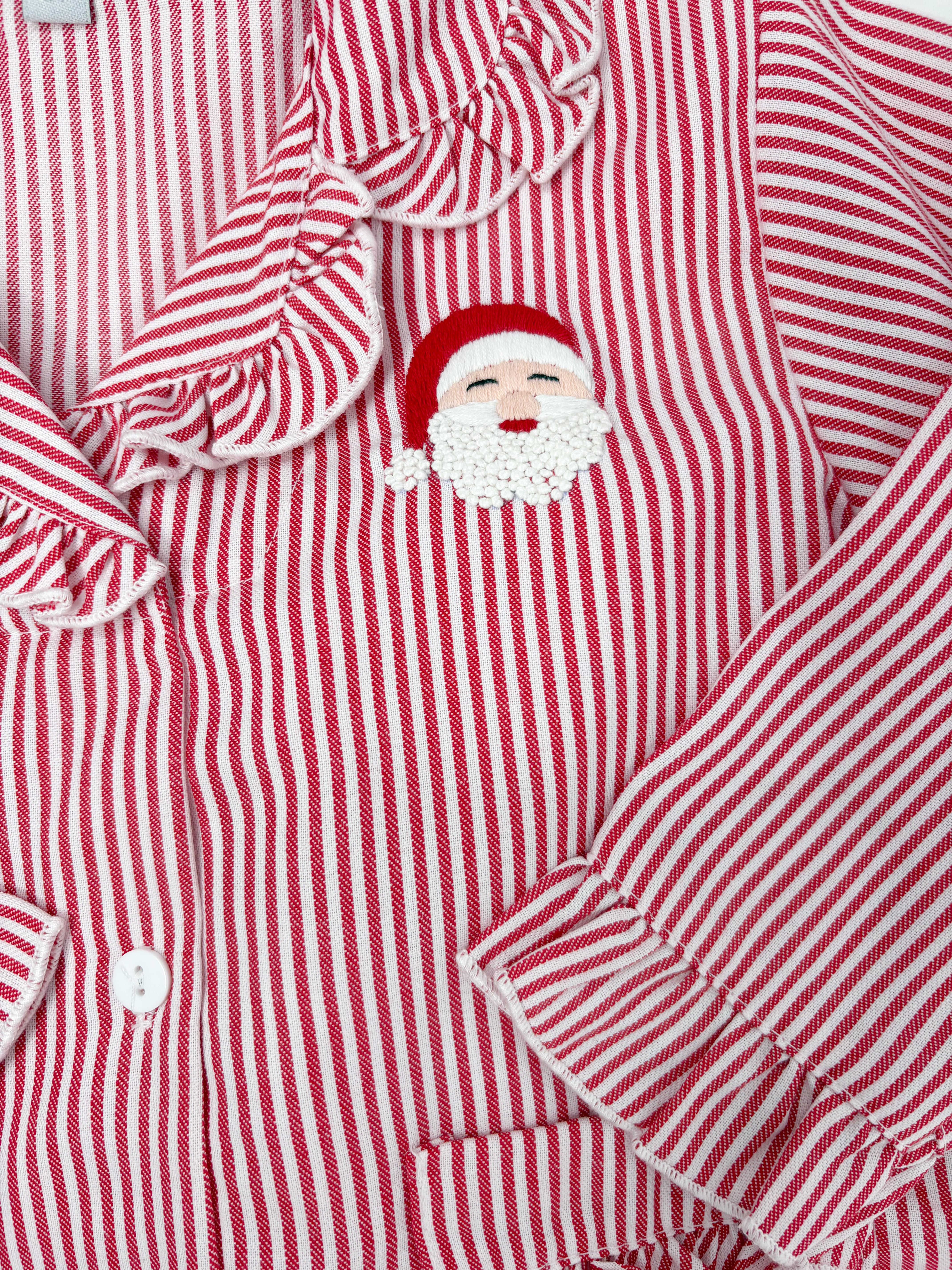 Santa Stripe Ruffle Pajamas Kids Pajamas Sweet Dreams