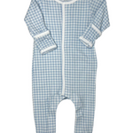 Mini Checks  Footie - Lt. Blue Baby Sleepwear Magnolia Baby   