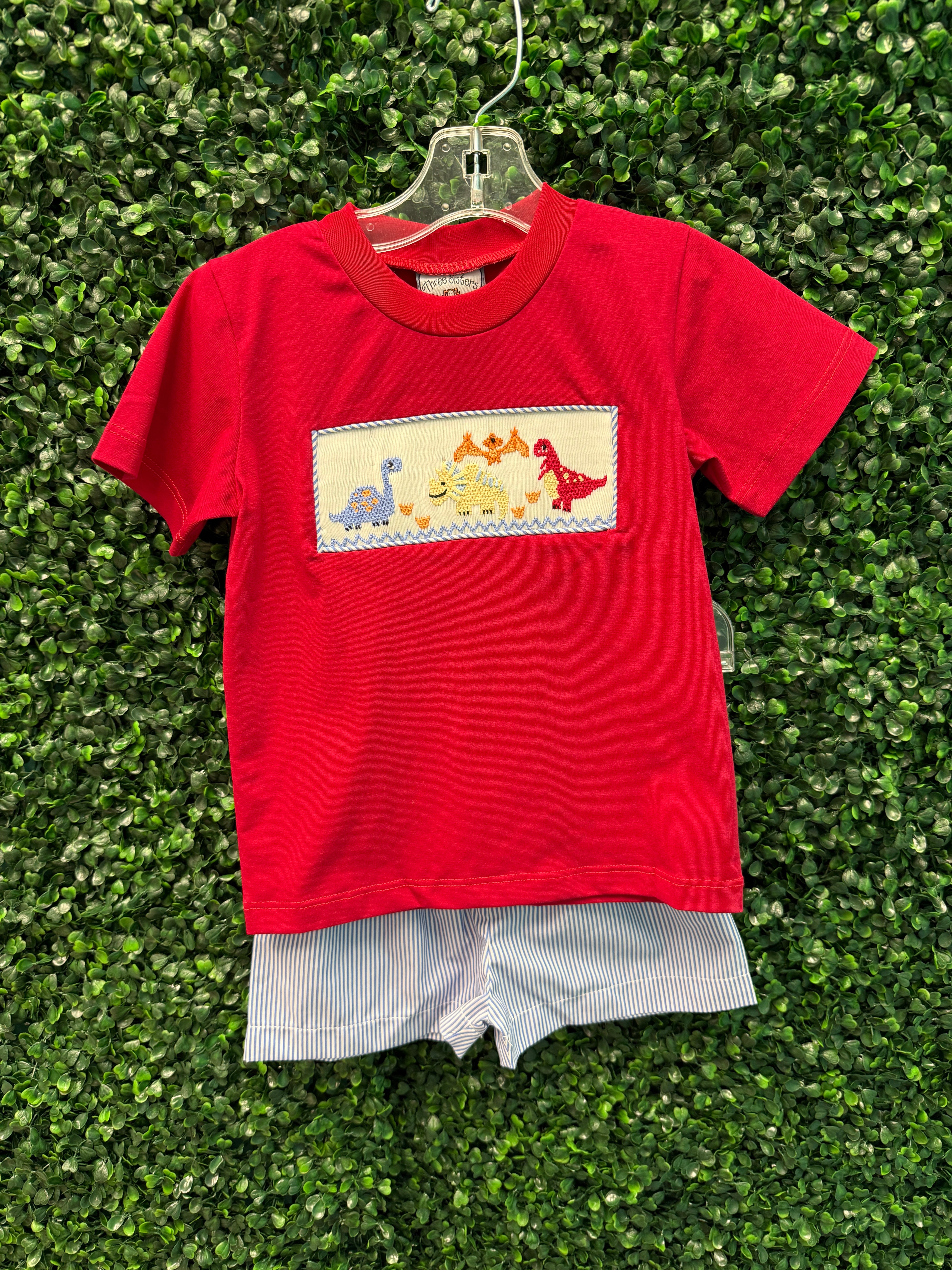 Boys Dinosaur Smocked Short Set Boys Sets Three Sisters