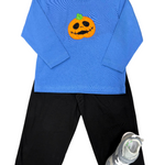 Boys Jack-O-Lantern L/S Tee - Blue Boys Shirts + Polos Luigi