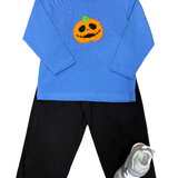 Boys Jack-O-Lantern L/S Tee - Blue Boys Shirts + Polos Luigi