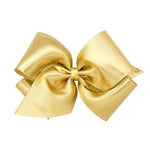 King Metallic Lame Overlay Bow - Gold Kids Hair Accessories Wee Ones