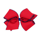 King Moonstitch Bow - Red with Royal Kids Hair Accessories Wee Ones