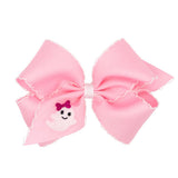 King Moonstitch Halloween Bow w/ Embroidery - Ghost Kids Hair Accessories Wee Ones