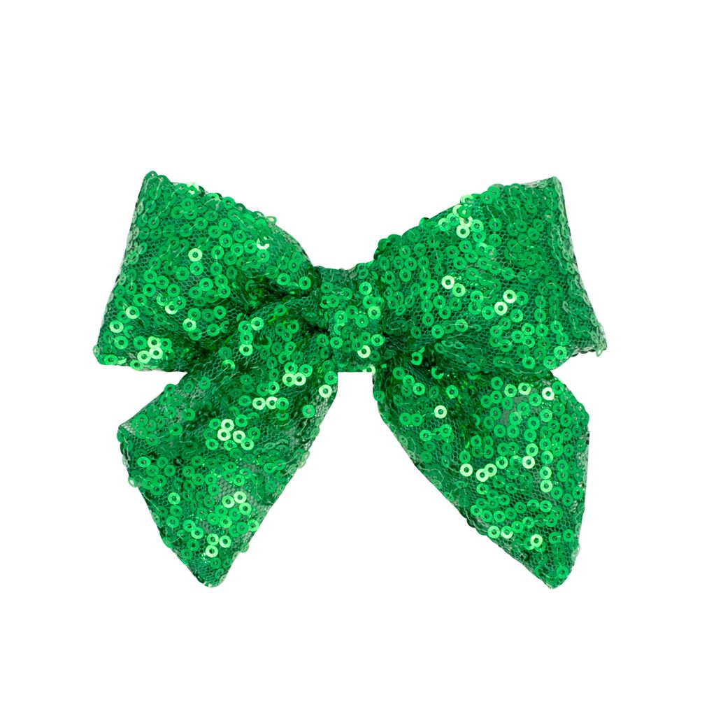 King Sequins Bowtie - Green Kids Hair Accessories Wee Ones