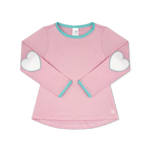 Kylie L/S Tee - Cotton Candy Pink w/ Mint Patches Girls Tops + Tees Set Athleisure