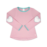 Kylie L/S Tee - Cotton Candy Pink w/ Mint Patches Girls Tops + Tees Set Athleisure