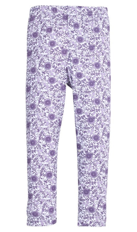 Leggings - Lavender Vine Floral Girls Pants + Leggings Bisby
