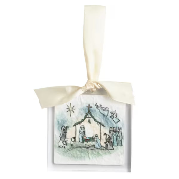 Manger Acrylic Ornament Seasonal Mudpie