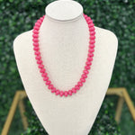 Marble Beaded Necklace - Fuchsia Necklaces Sugar Babies Children's Boutique/Meg's Shoppe