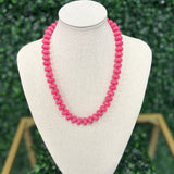 Marble Beaded Necklace - Fuchsia Necklaces Sugar Babies Children's Boutique/Meg's Shoppe