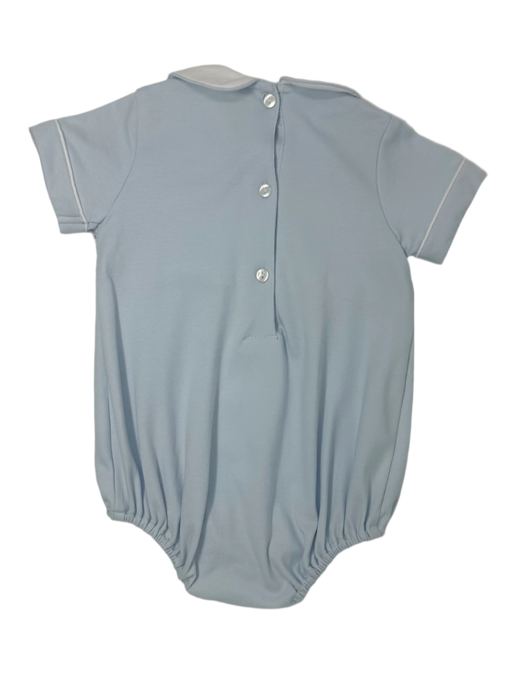 Marcos Knit Boy's Short Bubble - Lt. Blue Boys Bubbles + Rompers Petit Bebe
