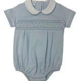 Marcos Knit Boy's Short Bubble - Lt. Blue Boys Bubbles + Rompers Petit Bebe