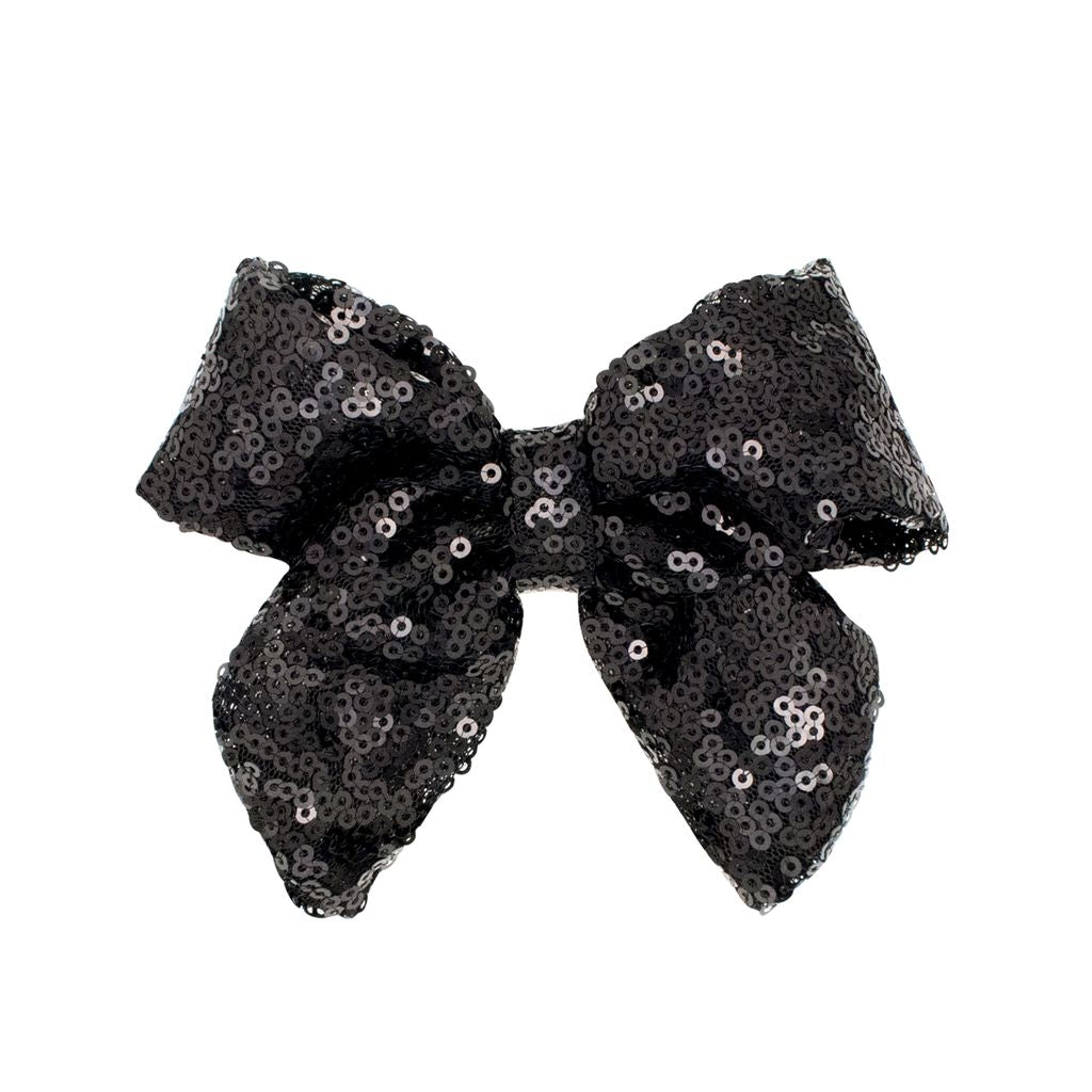 Medium Sequins Bowtie - Black Kids Hair Accessories Wee Ones