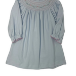 Mery Dress - Lt. Blue Knit Bishop Girls Occasion Dresses Petit Bebe
