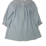 Mery Dress - Lt. Blue Knit Bishop Girls Occasion Dresses Petit Bebe
