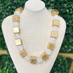 Metal Bead Necklace - White Necklaces Sugar Babies Children's Boutique/Meg's Shoppe