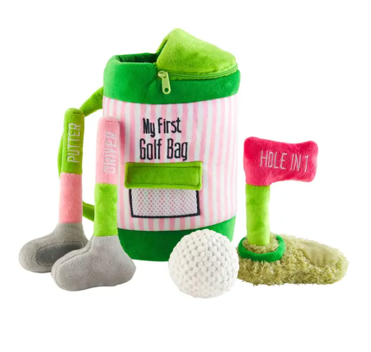 My First Golf Bag - Pink Plush Mudpie   