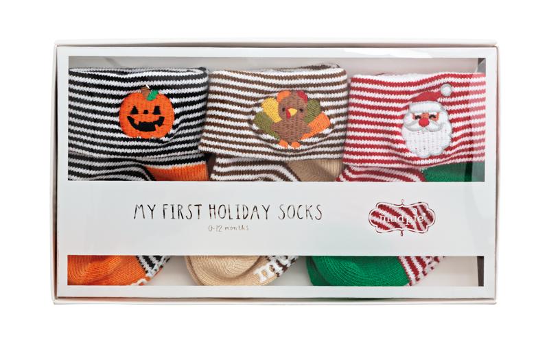My First Holiday Sock Set Seasonal Mudpie