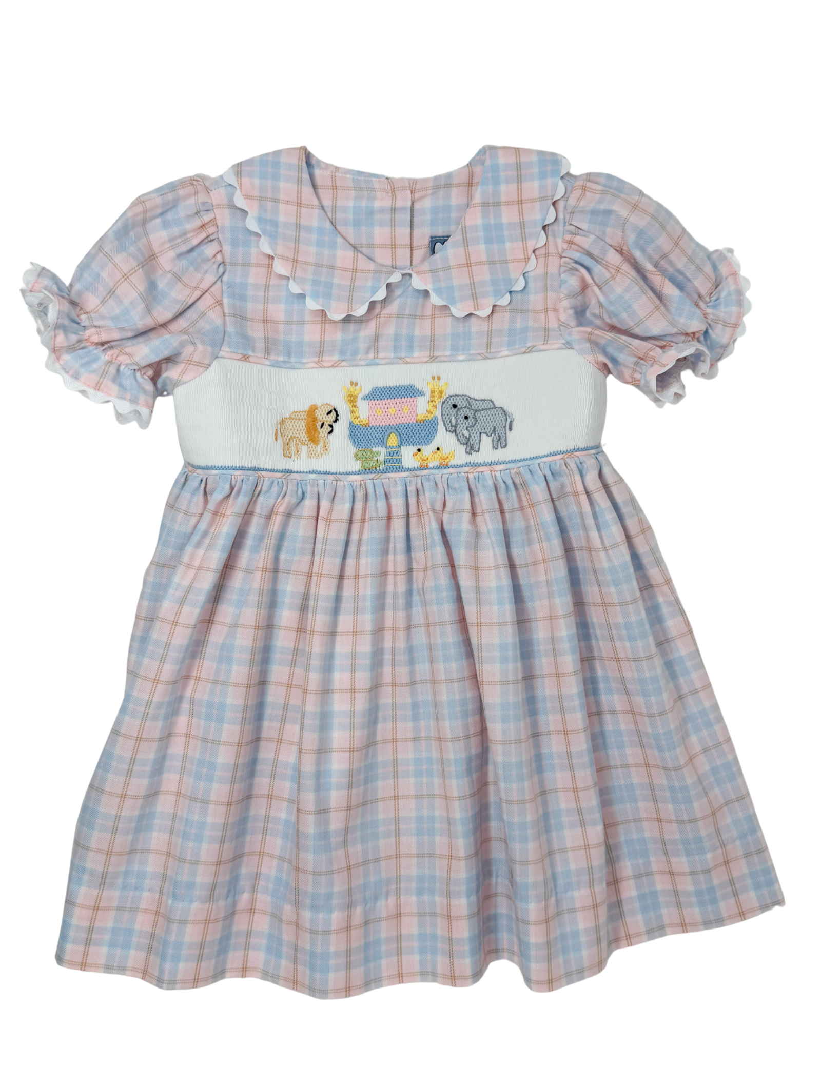 Noah's Ark Smocked Dress Girls Occasion Dresses Three Sisters