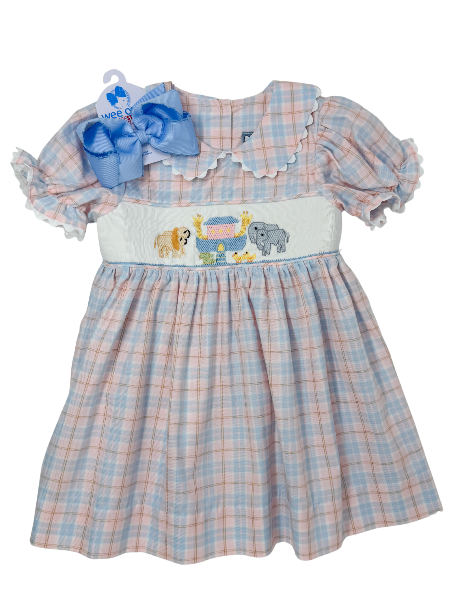 Noah's Ark Smocked Dress Girls Occasion Dresses Three Sisters