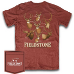 North American Deer T-Shirt - Red Boys Tees Fieldstone